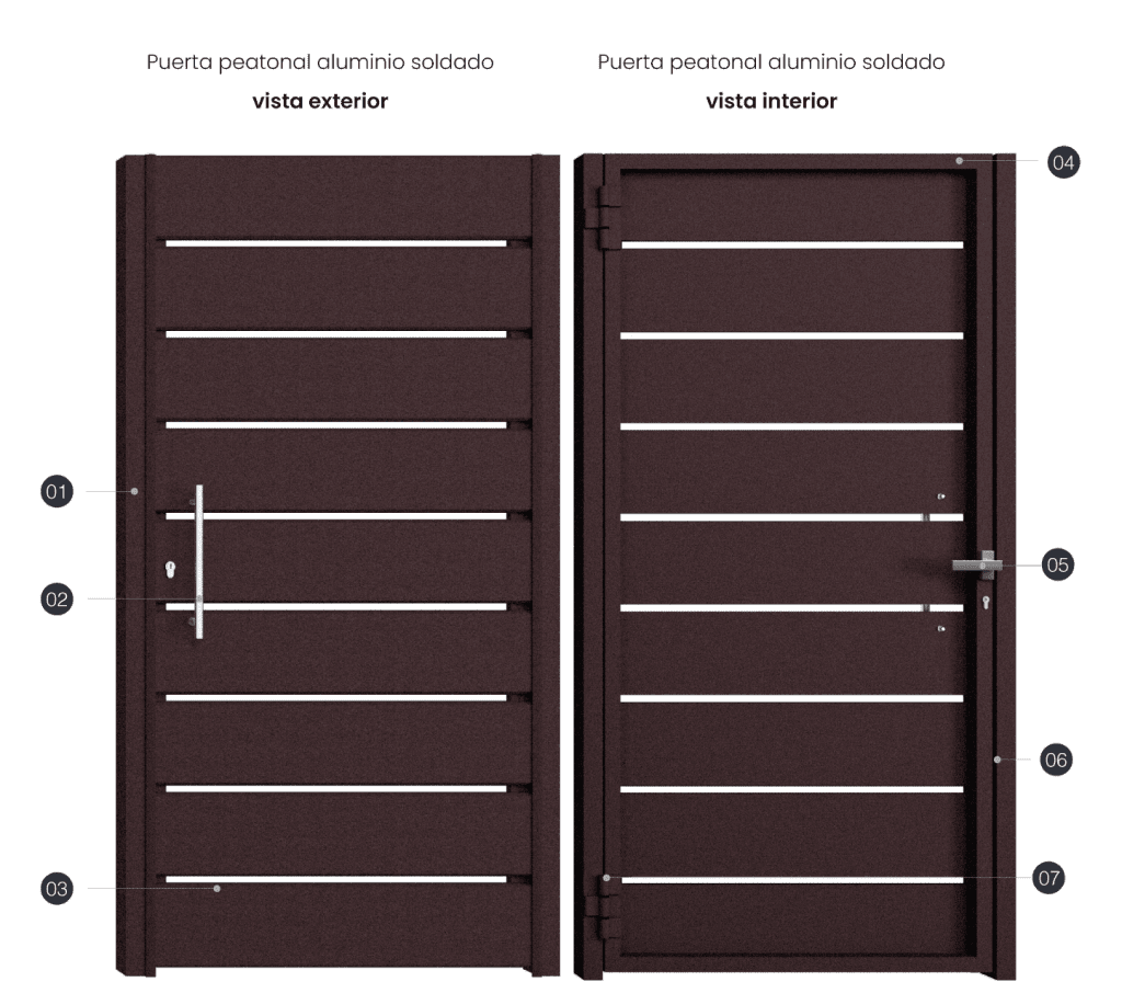 Puerta de exterior peatonal mykonos