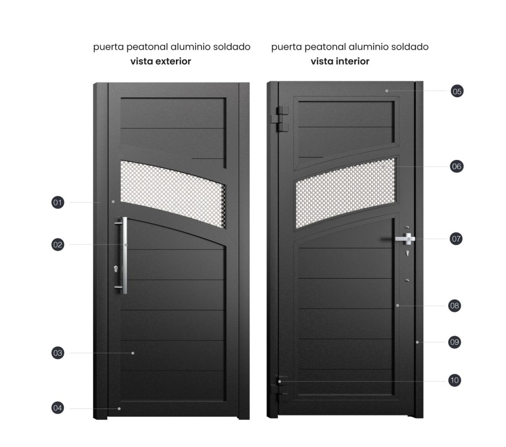 Puerta de exterior peatonal paris