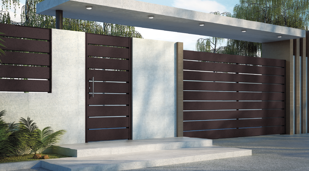 Conjunto puerta de exterior y cancela Mykonos Grupo Marver