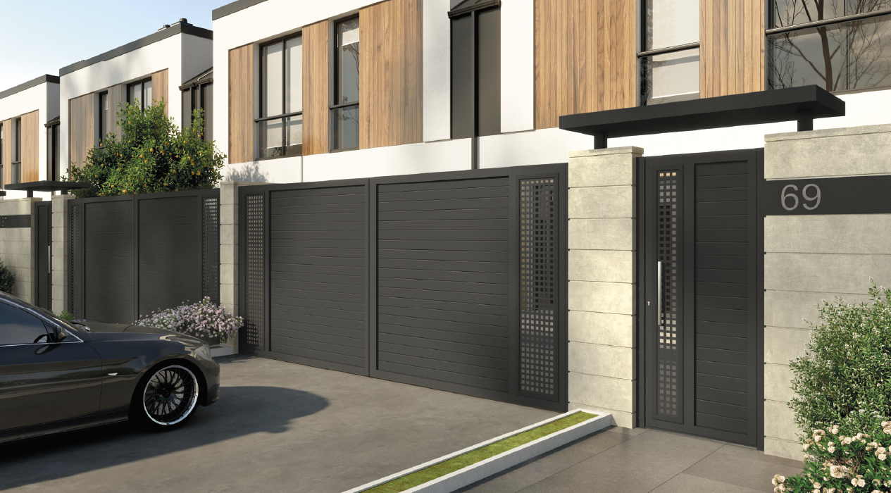 Conjunto puerta de exterior y cancela Atenas Grupo Marver